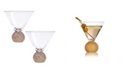 Qualia Glass Bling Martini Barware, Set of 2